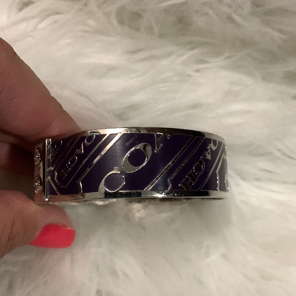 Coach Signature Purple and Silver Double Bangle - Picture 4 of 6